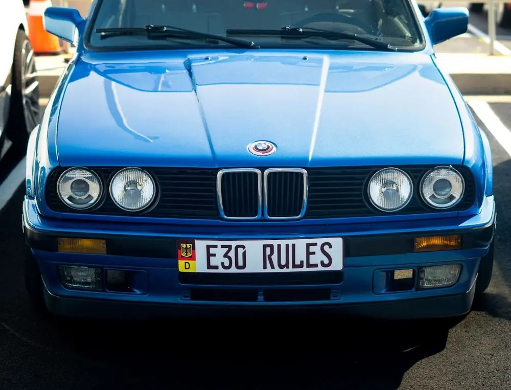 Blue BMW E30